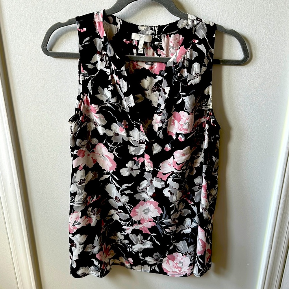 Joie silk sleeveless top, floral print - women's size S